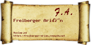 Freiberger Arián névjegykártya
